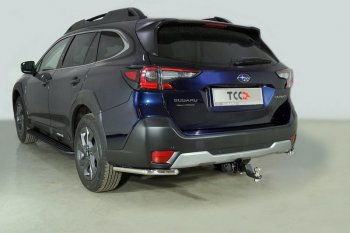 Защита заднего бампера (уголки, d42,4 мм) TCC Subaru (Субару) Outback (Аутбэк)  BT (2019-2025) BT универсал