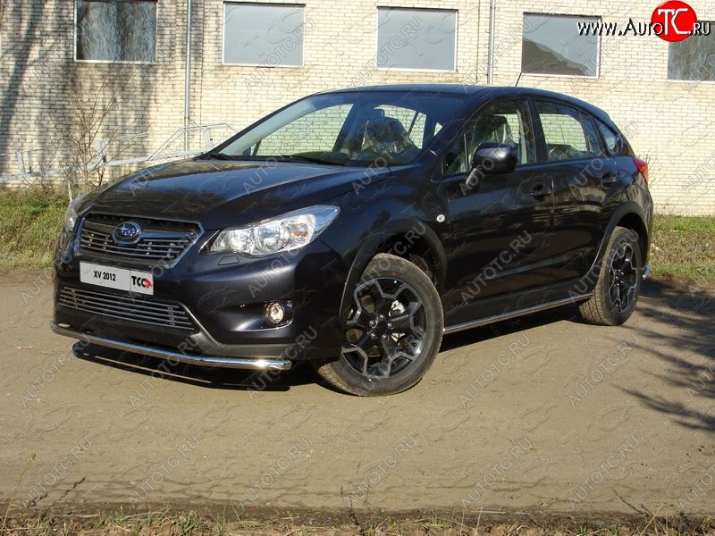 13 999 р. Защита переднего бампера нижняя d42,4 мм ТСС Тюнинг Subaru XV GP/G33 дорестайлинг (2012-2016) (нержавейка)  с доставкой в г. Владивосток