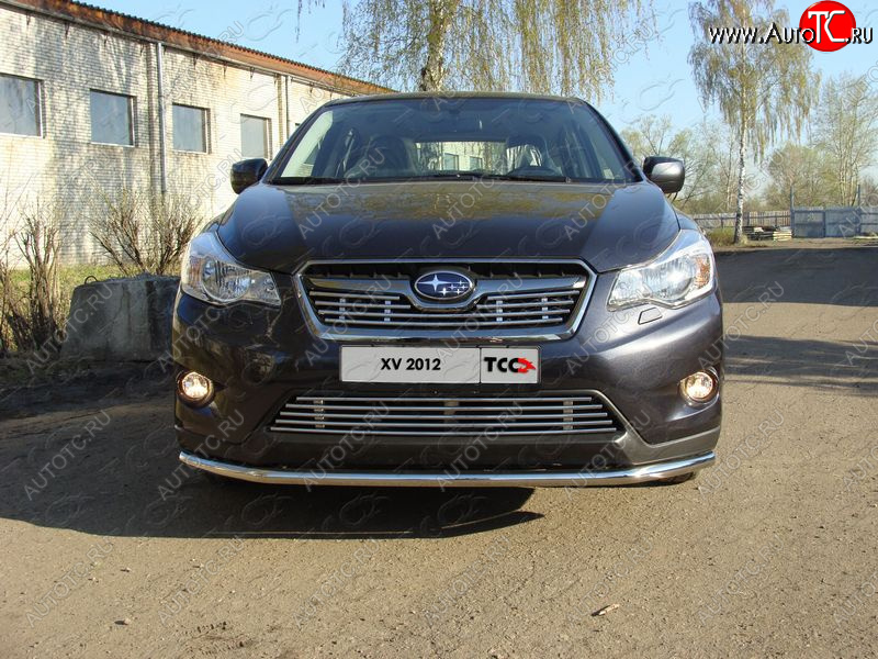 4 649 р. Верхняя декоративная вставка решетки радиатора ТСС Тюнинг  Subaru XV  GP/G33 (2012-2016) дорестайлинг (d 12 мм)  с доставкой в г. Владивосток