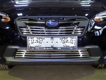 5 449 р. Нижняя декоративная вставка в бампер ТСС Тюнинг  Subaru XV  GT/G24 (2017-2021) дорестайлинг (d 12 мм)  с доставкой в г. Владивосток. Увеличить фотографию 1