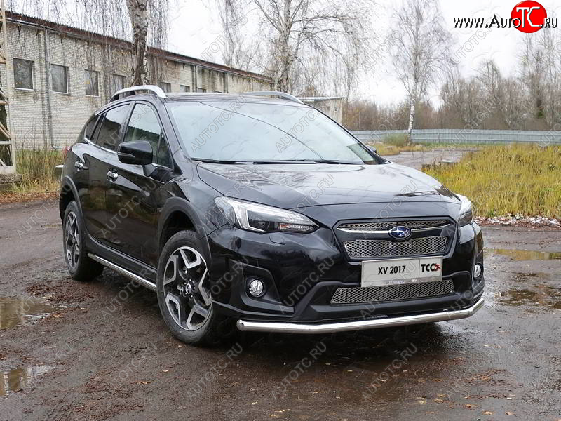 18 699 р. Защита переднего бампера нижняя d60,3 мм ТСС Тюнинг Subaru XV GT/G24 дорестайлинг (2017-2021) (нержавейка)  с доставкой в г. Владивосток