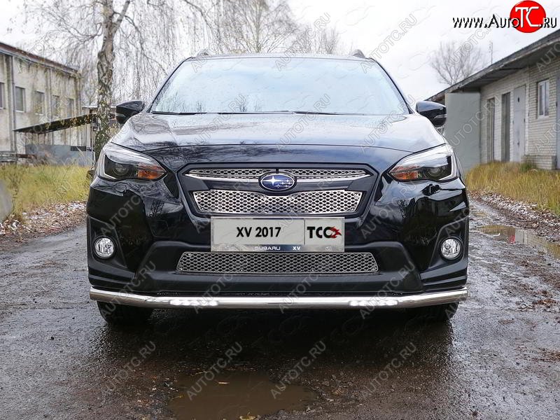 33 999 р. Защита переднего бампера нижняя с ДХО 60,3 мм ТСС Тюнинг Subaru XV GT/G24 дорестайлинг (2017-2021) (нержавейка)  с доставкой в г. Владивосток