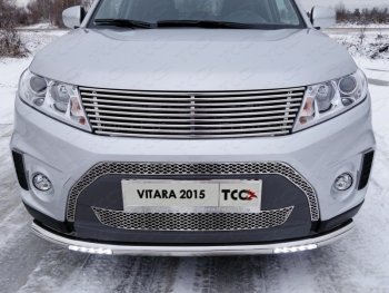 10 799 р. Декоративная вставка переднего бампера ТСС Тюнинг  Suzuki Vitara  LY (2015-2019) дорестайлинг (d 12 мм)  с доставкой в г. Владивосток. Увеличить фотографию 1