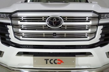 15 549 р. Декоративная вставка решетки радиатора ТСС Тюнинг  Toyota Land Cruiser  J300 (2021-2025) дорестайлинг (d 12 мм)  с доставкой в г. Владивосток. Увеличить фотографию 1