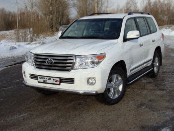 33 749 р. Защита передняя нижняя длинная 75*42 мм ТСС Тюнинг  Toyota Land Cruiser  200 (2012-2015) 1-ый рестайлинг (нержавейка)  с доставкой в г. Владивосток. Увеличить фотографию 1