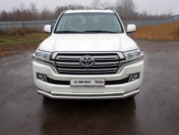 36 999 р. Защита передняя нижняя двойная 76,1*50,8 мм кроме EXECUTIVE Тюнинг  Toyota Land Cruiser  200 (2015-2021) 2-ой рестайлинг (нержавейка)  с доставкой в г. Владивосток. Увеличить фотографию 1