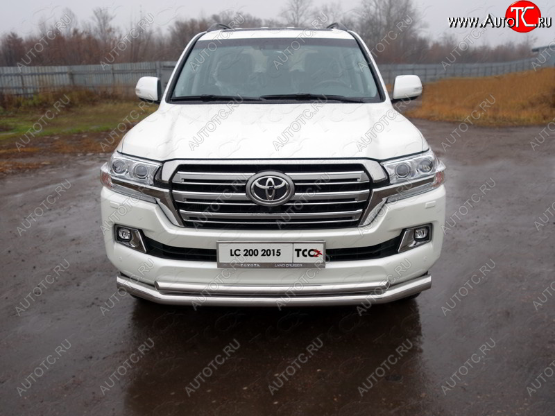 36 999 р. Защита передняя нижняя двойная 76,1*50,8 мм кроме EXECUTIVE Тюнинг  Toyota Land Cruiser  200 (2015-2021) 2-ой рестайлинг (нержавейка)  с доставкой в г. Владивосток