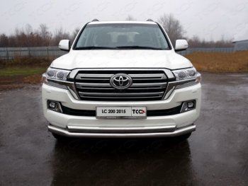 38 949 р. Защита передняя нижняя двойная 76,1*60,3 мм кроме EXECUTIVE Тюнинг  Toyota Land Cruiser  200 (2015-2021) 2-ой рестайлинг (нержавейка)  с доставкой в г. Владивосток. Увеличить фотографию 1