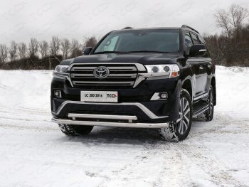 38 949 р. Защита передняя нижняя двойная 76,1*60,3 мм EXECUTIVE Тюнинг  Toyota Land Cruiser  200 (2015-2021) 2-ой рестайлинг (нержавейка)  с доставкой в г. Владивосток. Увеличить фотографию 1