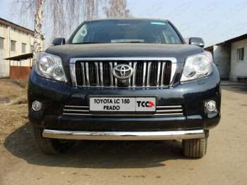 9 349 р. Декоративная вставка решетки радиатора ТСС Тюнинг  Toyota Land Cruiser Prado  J150 (2009-2013) дорестайлинг (d 16 мм)  с доставкой в г. Владивосток. Увеличить фотографию 1