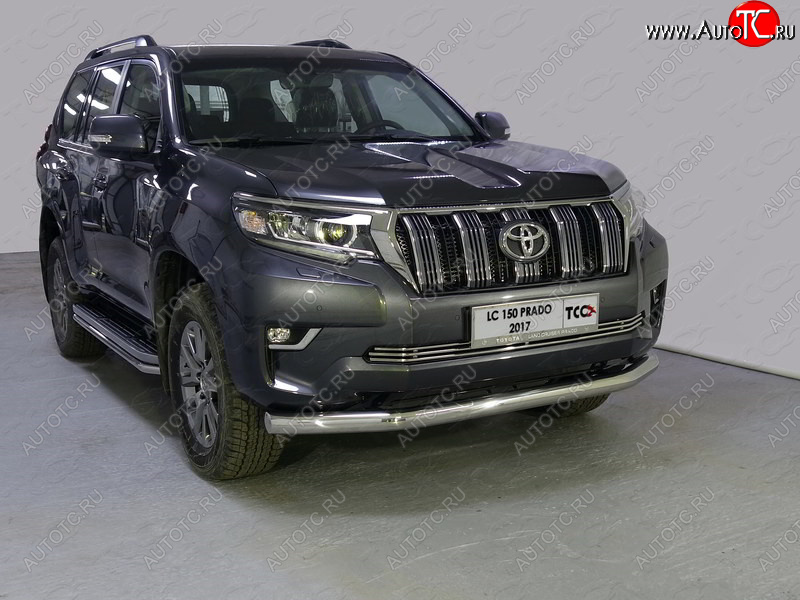 26 499 р. Защита переднего бампера нижняя 76,1 мм ТСС Тюнинг Toyota Land Cruiser Prado J150 2-ой рестайлинг (2017-2020) (нержавейка)  с доставкой в г. Владивосток