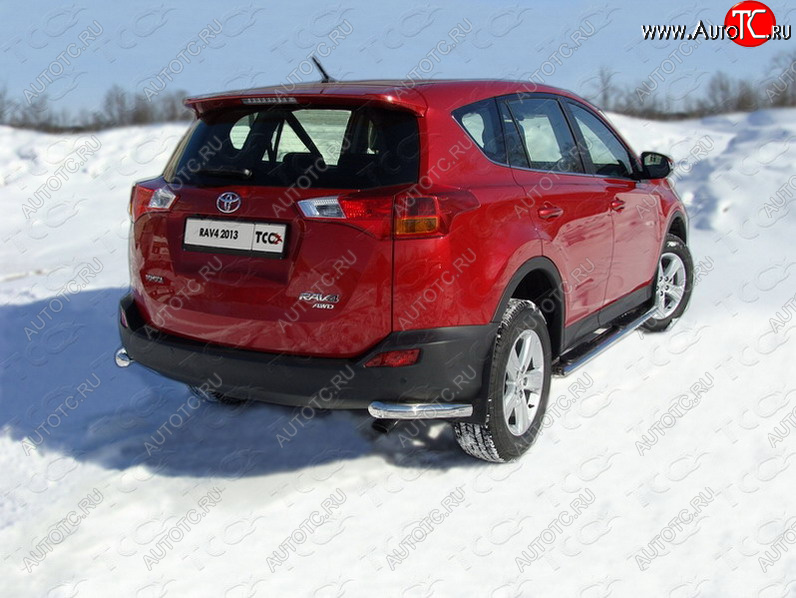 17 999 р. Защита заднего бампера (уголки, d60,3 мм) TCC  Toyota RAV4  XA40 (2012-2015) 5 дв. дорестайлинг  с доставкой в г. Владивосток