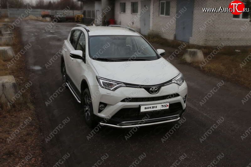 20 999 р. Защита переднего бампера нижняя d60,3 мм ТСС Тюнинг Toyota RAV4 XA40 5 дв. рестайлинг (2015-2019) (нержавейка)  с доставкой в г. Владивосток