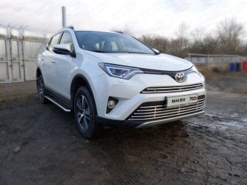 7 699 р. Декоративная вставка переднего бампера ТСС Тюнинг  Toyota RAV4  XA40 (2015-2019) 5 дв. рестайлинг (d 16 мм)  с доставкой в г. Владивосток. Увеличить фотографию 1