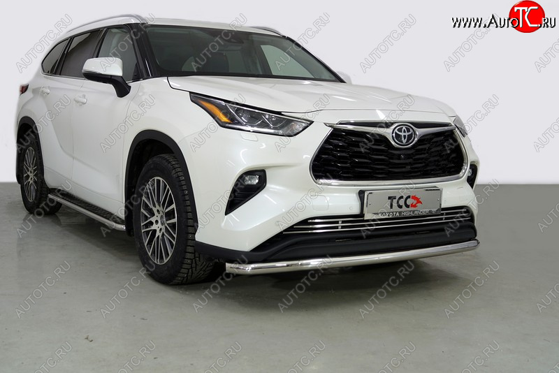 21 599 р. Защита переднего бампера нижняя d60,3 мм ТСС Тюнинг Toyota Highlander XU70 (2020-2024) (нержавейка)  с доставкой в г. Владивосток