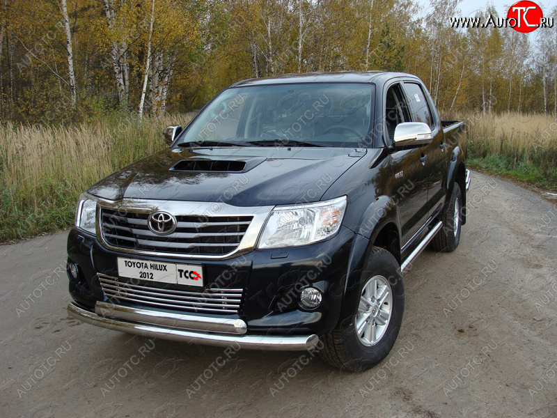 26 699 р. Защита переднего бампера нижняя d76,1*75 мм ТСС Тюнинг Toyota Hilux AN20,AN30  2-ой рестайлинг (2011-2016) (нержавейка)  с доставкой в г. Владивосток