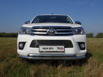 29 599 р. Защита передняя нижняя двойная 76,1*60,3 мм Тюнинг  Toyota Hilux Revo (2015-2018) Double Cab дорестайлинг (нержавейка)  с доставкой в г. Владивосток. Увеличить фотографию 1