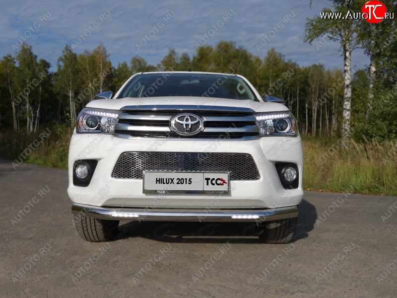 41 999 р. Защита переднего бампера нижняя с ДХО 76,1 мм ТСС Тюнинг  Toyota Hilux Revo (2015-2018) Double Cab дорестайлинг  с доставкой в г. Владивосток