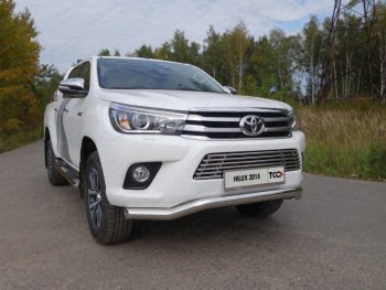 Защита переднего бампера кенгурин 76,1 мм ТСС Тюнинг Toyota (Тойота) Hilux (Хайлюкс)  AN120 (2016-2020) AN120 дорестайлинг