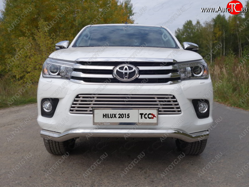 12 299 р. Декоративная вставка решетки радиатора ТСС Тюнинг  Toyota Hilux  AN120 (2016-2020) дорестайлинг (d 16 мм)  с доставкой в г. Владивосток