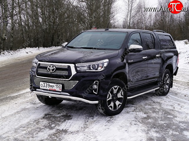 25 999 р. Защита переднего бампера волна d60,3 мм (Exclusive) ТСС Тюнинг  Toyota Hilux  AN120 (2017-2020) 1-ый рестайлинг (нержавейка)  с доставкой в г. Владивосток