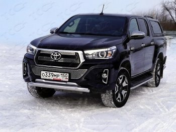 Защита переднего бампера нижняя 76,1 мм ТСС Тюнинг Toyota (Тойота) Hilux (Хайлюкс)  AN120 (2016-2020) AN120 дорестайлинг, 1-ый рестайлинг