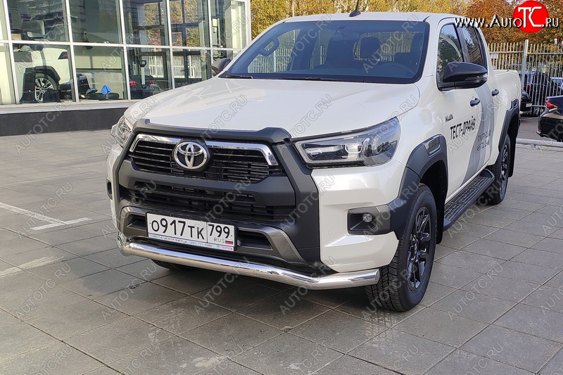 27 999 р. Защита переднего бампера волна d76,1 мм ТСС Тюнинг  Toyota Hilux  AN120 (2020-2025) 2-ой рестайлинг (нержавейка)  с доставкой в г. Владивосток