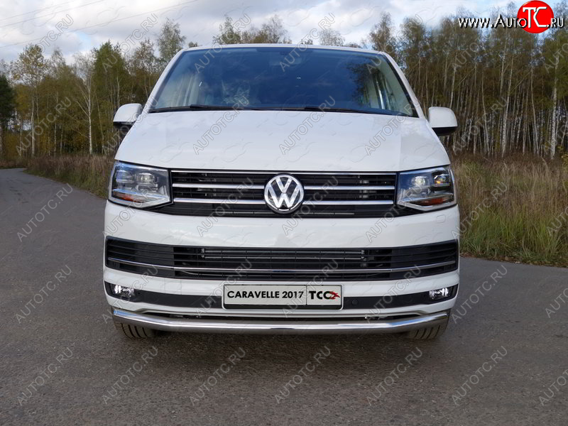 21 799 р. Защита переднего бампера нижняя d60,3 мм ТСС Тюнинг Volkswagen Caravelle T6 дорестайлинг (2015-2019) (нержавейка)  с доставкой в г. Владивосток