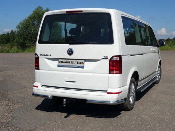 Защита заднего бампера (уголки, d60,3 мм) TCC Volkswagen (Волксваген) Caravelle (каравелла)  T6 (2015-2019) T6 дорестайлинг