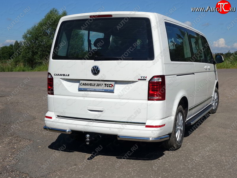 22 999 р. Защита заднего бампера (уголки, d60,3 мм) TCC Volkswagen Caravelle T6 дорестайлинг (2015-2019)  с доставкой в г. Владивосток