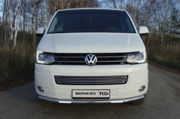 39 999 р. Защита переднего бампера нижняя с ДХО 60,3 мм ТСС Тюнинг  Volkswagen Multivan  T5 (2009-2015) рестайлинг (нержавейка)  с доставкой в г. Владивосток. Увеличить фотографию 1