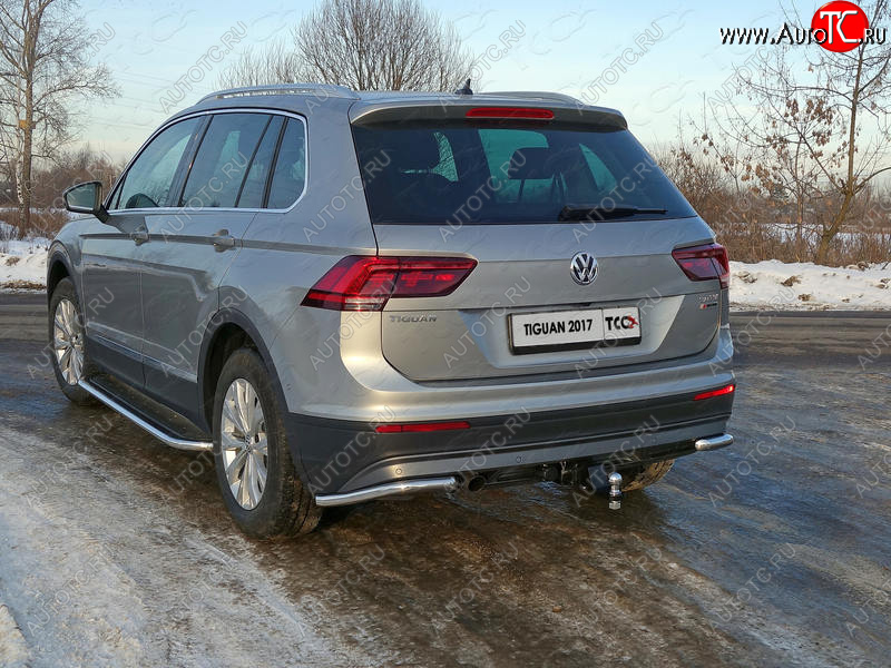 13 999 р. Защита заднего бампера (уголки, d42,4 мм) TCC  Volkswagen Tiguan  Mk2 (2016-2020) дорестайлинг  с доставкой в г. Владивосток