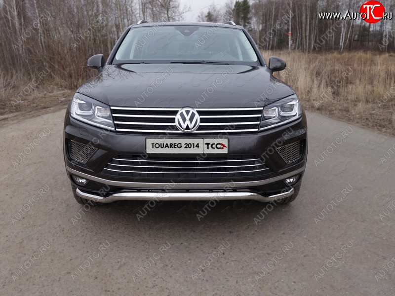 27 999 р. Защита передняя нижняя кенгурин 60,3 мм ТСС Тюнинг Volkswagen Touareg NF рестайлинг (2014-2018) (нержавейка)  с доставкой в г. Владивосток