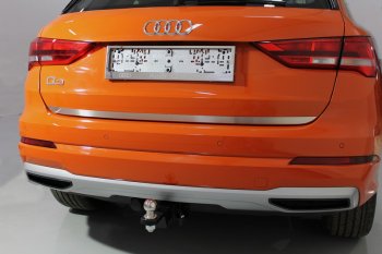 2 199 р. Накладка на заднюю дверь (лист шлифованный), ТСС Тюнинг  Audi Q3  F3 (2018-2022) (нержавейка)  с доставкой в г. Владивосток. Увеличить фотографию 1