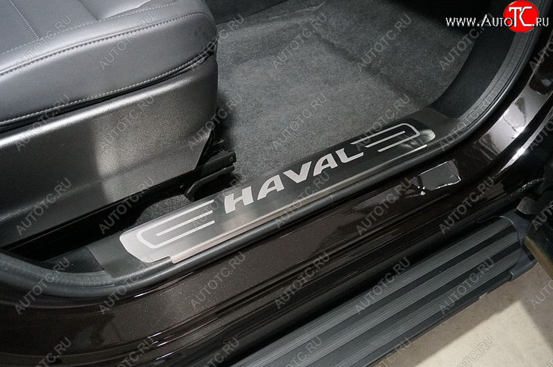 4 099 р. Накладки на пластиковые пороги, ТСС Тюнинг  Haval F7x (2022-2024)  рестайлинг (лист шлифованный надпись Haval)  с доставкой в г. Владивосток