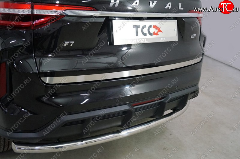 2 249 р. Накладка на заднюю дверь, ТСС Тюнинг  Haval F7 (2022-2024)  рестайлинг (Лист шлифованный)  с доставкой в г. Владивосток