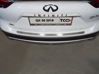 1 999 р. Накладка на задний бампер, ТСС Тюнинг  INFINITI Qx50  J55 (2017-2022) (Лист шлифованный)  с доставкой в г. Владивосток. Увеличить фотографию 1