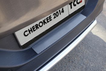 1 289 р. Накладка на задний бампер ТСС Тюнинг  Jeep Cherokee  KL (2014-2017) дорестайлинг (Декоративная)  с доставкой в г. Владивосток. Увеличить фотографию 1