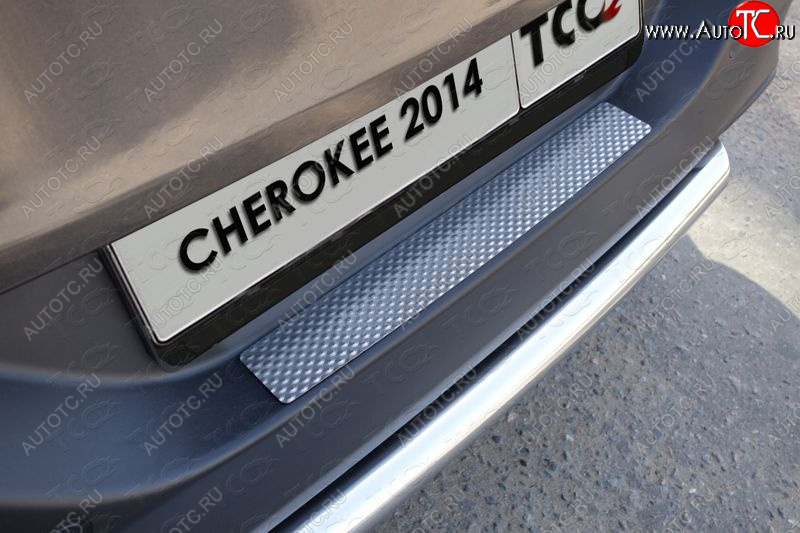 1 289 р. Накладка на задний бампер ТСС Тюнинг  Jeep Cherokee  KL (2014-2017) дорестайлинг (Декоративная)  с доставкой в г. Владивосток