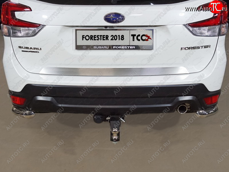 3 099 р. Накладка на заднюю дверь, ТСС Тюнинг  Subaru Forester  SK/S14 (2018-2021) дорестайлинг (Лист шлифованный)  с доставкой в г. Владивосток