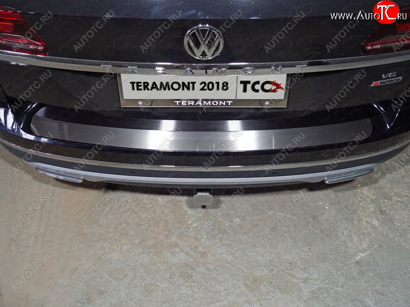 3 099 р. Накладка на задний бампер, ТСС Тюнинг  Volkswagen Teramont  CA1 (2016-2020) дорестайлинг (Лист шлифованный)  с доставкой в г. Владивосток