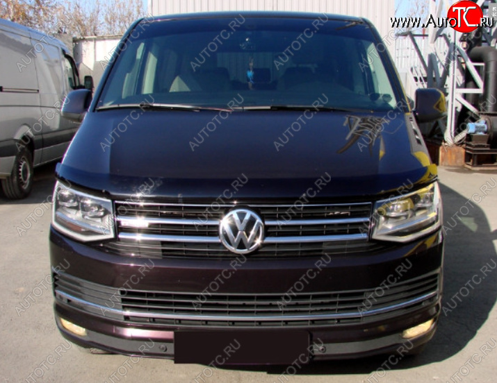 3 199 р. Дефлектор капота SIM  Volkswagen Transporter  T6 (2015-2019) дорестайлинг  с доставкой в г. Владивосток