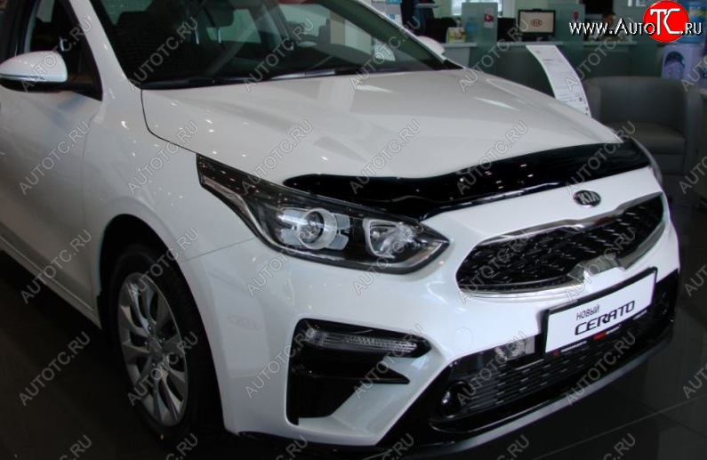 2 879 р. Дефлектор капота SIM  KIA Cerato  4 BD (2018-2021) дорестайлинг седан, дорестайлинг, хэтчбэк  с доставкой в г. Владивосток