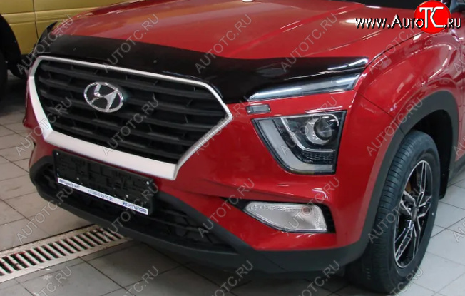 2 879 р. Дефлектор капота SIM Hyundai Creta GS рестайлинг (2019-2021)  с доставкой в г. Владивосток