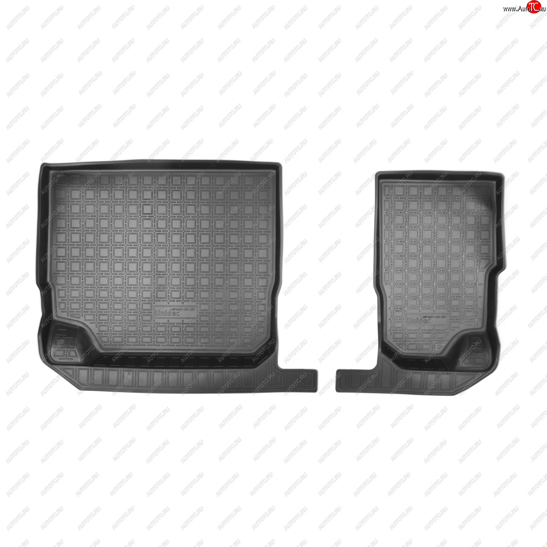 1 039 р. Коврики салонные (3 ряд) Norplast  Skoda Kodiaq  NU7 (2017-2021) дорестайлинг (черный)  с доставкой в г. Владивосток