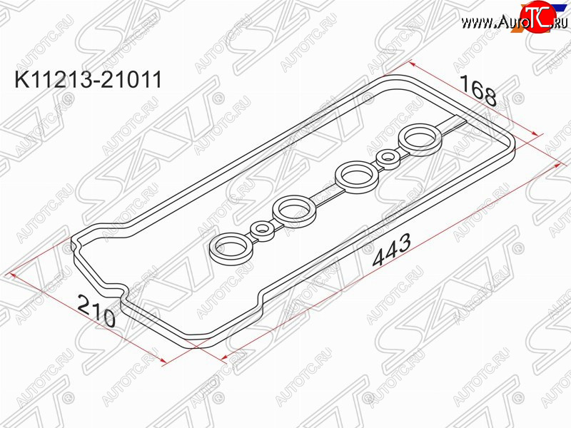 379 р. Прокладка клапанной крышки (1NZ-FE, 2NZ-FE) SAT  Toyota Corolla  E120 (2000-2004) седан дорестайлинг, универсал дорестайлинг, хэтчбек 5 дв. дорестайлинг  с доставкой в г. Владивосток