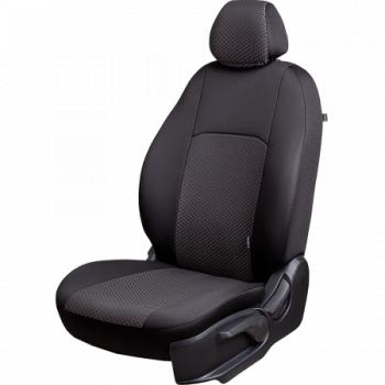 Комплект чехлов для сидений ( ЦЗС 3Г Жаккард) Дублин Lord Autofashion Nissan Almera Classic седан B10 (2006-2013)  (черный, вставка Стежок серая)