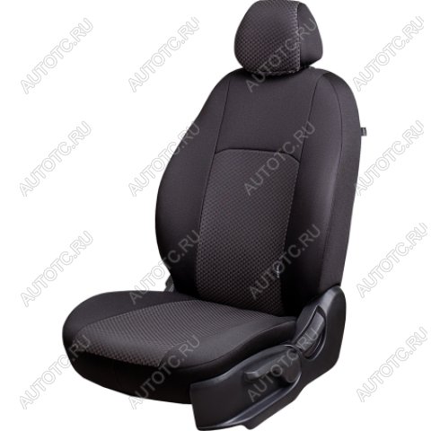 5 999 р. Комплект чехлов для сидений ( ЦЗС 3Г Жаккард) Дублин Lord Autofashion Nissan Almera Classic седан B10 (2006-2013) (черный, вставка Стежок серая)  с доставкой в г. Владивосток