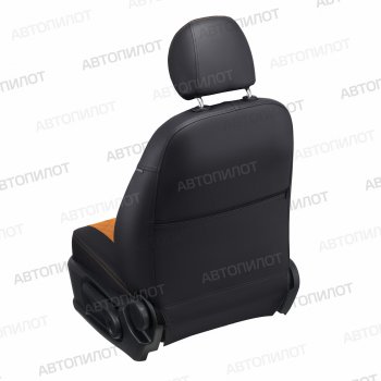 14 899 р. Чехлы сидений (экокожа) Автопилот Ромб  Geely Atlas Pro  NL3 (2019-2025) (черный/оранж)  с доставкой в г. Владивосток. Увеличить фотографию 3