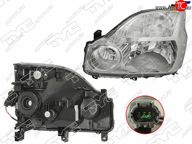 20 649 р. Фара левая (с электрокорректором, Евросвет) TYC  Nissan X-trail  2 T31 (2007-2011) дорестайлинг  с доставкой в г. Владивосток